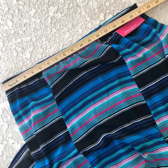maxi skirt XXL striped semi-sheer fabric summer festival women’s NWT curvy comfy - Picture 5 of 5